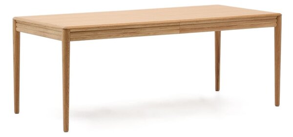 Rozkladací jedálenský stôl s prídavnou doskou v dekore duba 90x200 cm Lenon – Kave Home