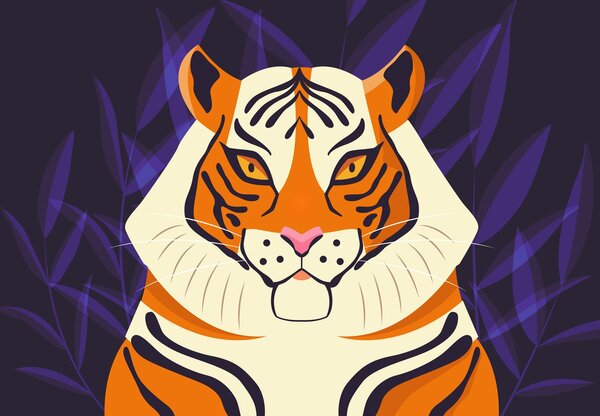 Fototapeta - Tiger, grafika (147x102 cm)