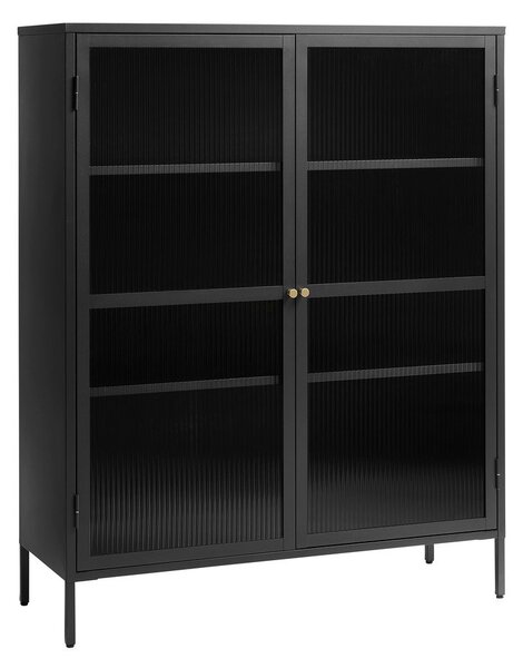 Čierna kovová vitrína 111x140 cm Bronco – Unique Furniture