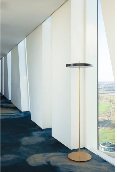 Antracitovosivá LED stojacia lampa so stmievačom s kovovým tienidlom (výška 151 cm) Asteria Floor – UMAGE