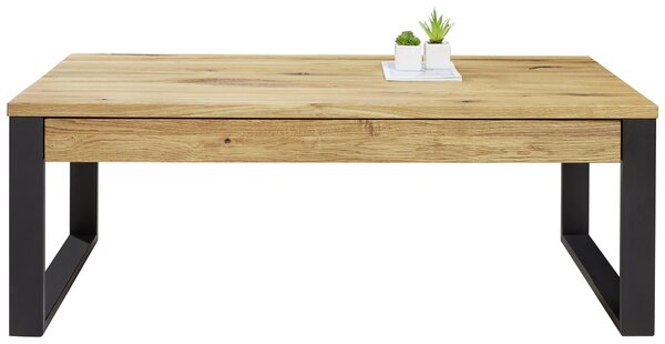 KONFERENČNÝ STOLÍK, čierna, farba duba, drevo, kov, 115/60/42 cm Novel - Stolíky do obývačky