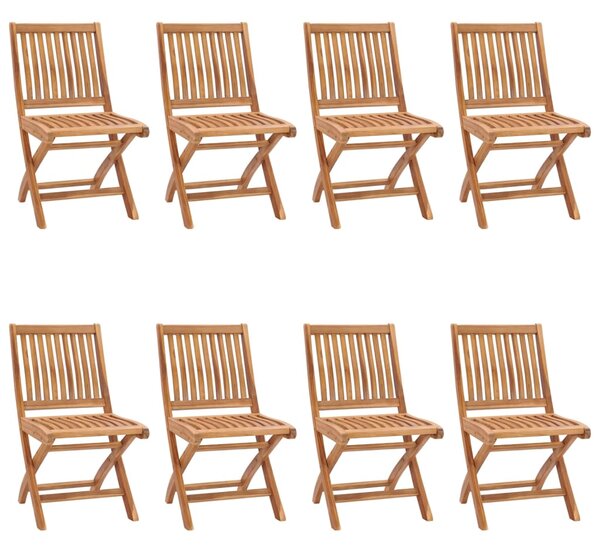 Skladacie záhradné stoličky 8 ks tíkový masív