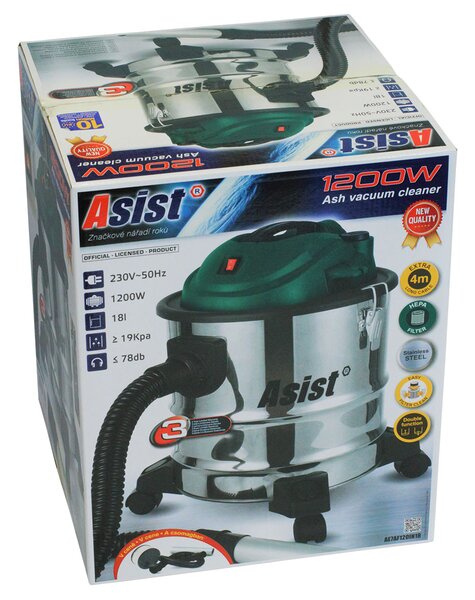 ASIST Vysávač popola 1200W, 18L nerez