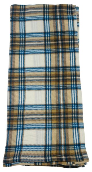 Deka Fleece hnedá karo 150x200cm TiaHome
