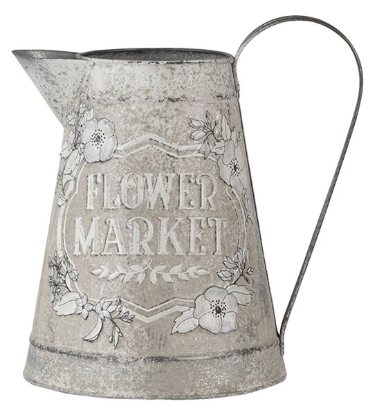 Dekoratívne béžový džbán Flower market s patinou - 17 * 17 * 23 cm