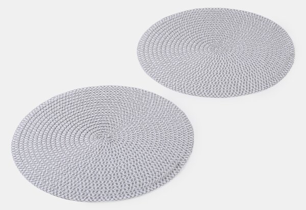 Sinsay - Okrúhle stolové prestieranie s pletenou textúrou 2 pack - svetlošedá