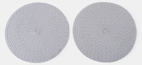 Sinsay - Okrúhle stolové prestieranie s pletenou textúrou 2 pack - svetlošedá