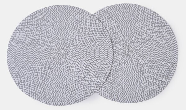 Sinsay - Okrúhle stolové prestieranie s pletenou textúrou 2 pack - svetlošedá