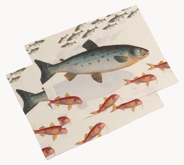 Ľanové prestierania Sea Fish, 2 ks