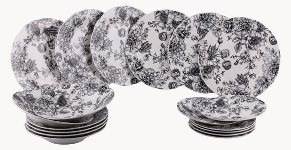 Porcelánová súprava riadu Madame, 6 osôb, 18 ks