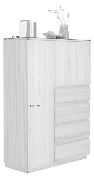 KOMODA, jadrový buk, farba buka, 100/143,1/41 cm Linea Natura - Komody