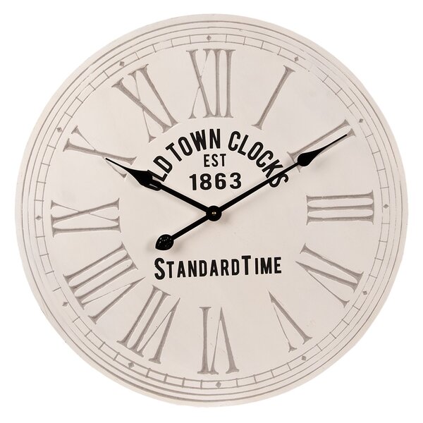 Krémové nástenné hodiny Old tonw clocks - Ø 60 * 4 cm