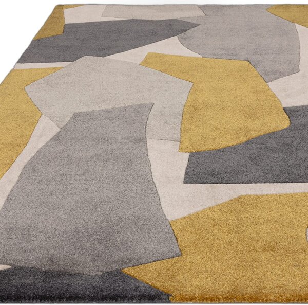 Ručne tkaný koberec z recyklovaných vlákien v okrovo žltej a sivej farbe 160x230 cm Rómy – Asiatic Carpets