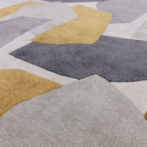 Ručne tkaný koberec z recyklovaných vlákien v okrovo žltej a sivej farbe 160x230 cm Rómy – Asiatic Carpets