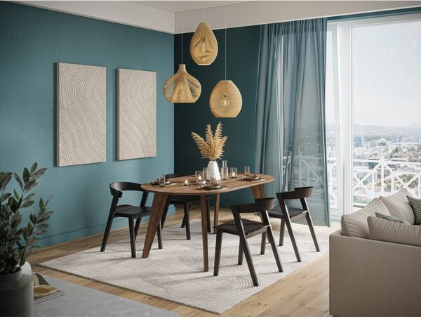 Jedálenský stôl s doskou v dekore orechového dreva v prírodnej farbe 100x180 cm Lago – TemaHome
