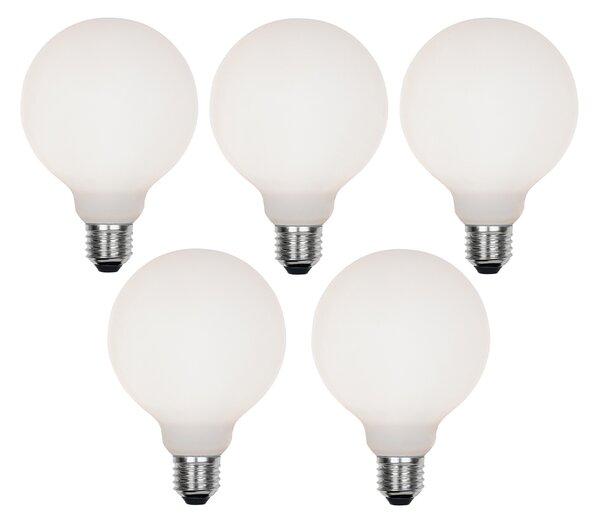 Sada 5 stmievateľných LED žiaroviek E27 G95 matné 4W 430lm 2200-4000K