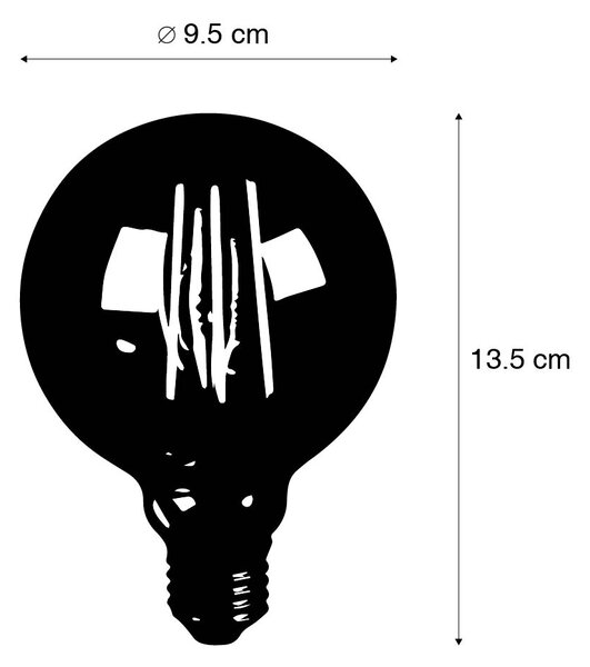 Sada 5 stmievateľných LED žiaroviek E27 s 3-stupňovým stmievaním G95 Goldline 5W 530lm 2200K