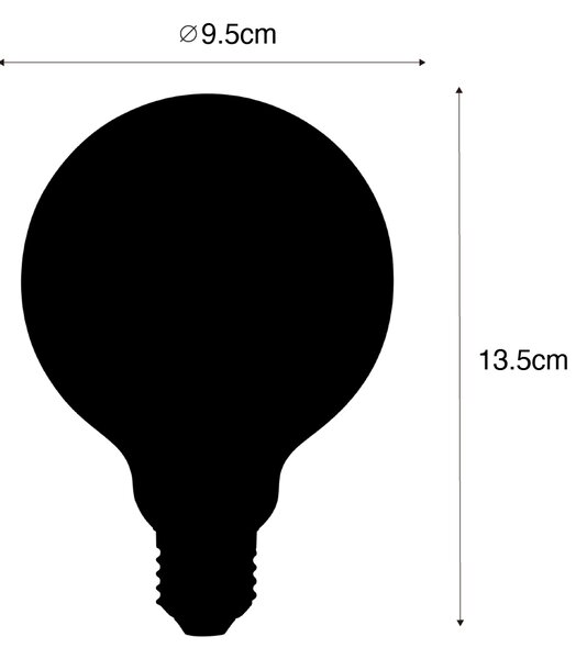 Sada 5 stmievateľných LED žiaroviek E27 G95 matné 4W 430lm 2200-4000K
