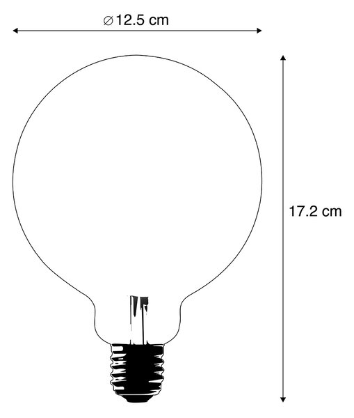 Sada 5 inteligentných LED žiaroviek E27 G125 zlatá 4,9 W 470 lm 1800-4000 K