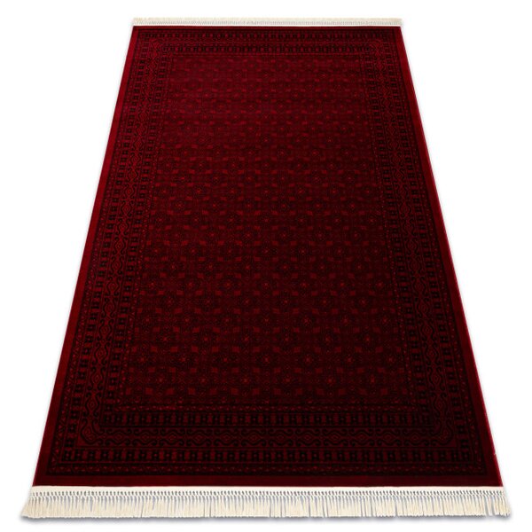 Koberec ORIENT 2958 so strapcami / rám, orientálny / klasický, bordový / čierny