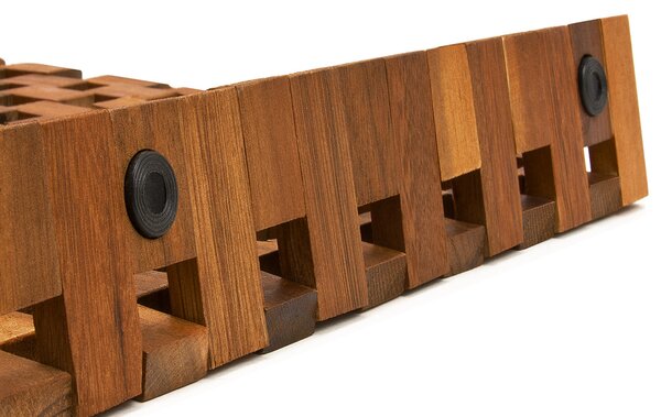 Kúpeľňová predložka CUBE, akáciové drevo 80x50x1cm, hnedá Casaria