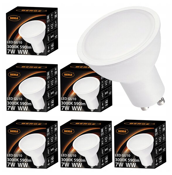 6x LED žiarovka GU10 8W teplá farba 3000K 720lm SMD 2835