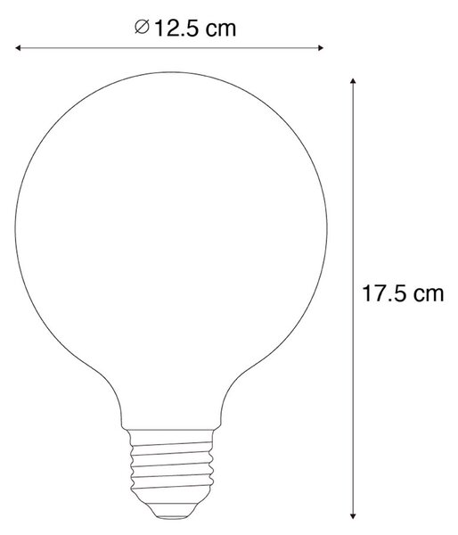 Sada 5 stmievateľných LED žiaroviek E27 zlatá G125 4,9W 450 lm 2200K