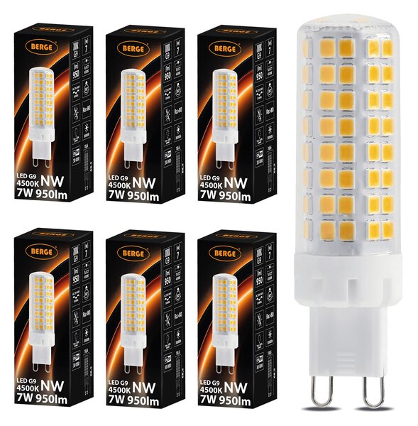 6x LED žiarovka G9 7W 950lm - neutrálna farba 4500K