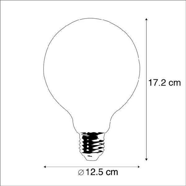 Sada 3 stmievateľných LED žiaroviek E27 G125 zlatá 5W 450lm 2200K