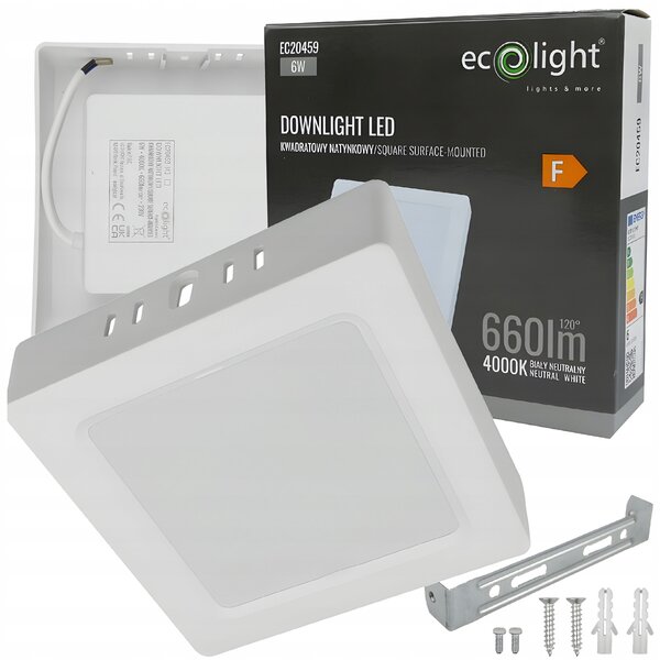 Prisadené LED stropné svietidlo štvorcové 6W 4000K 660lm neutrálne