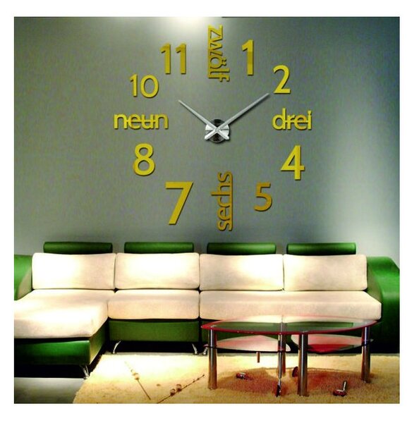 Moderné hodiny na stenu DIY DRIWAL l 3D HODINY 12S039