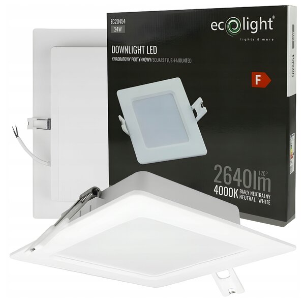 Zapustené LED stropné svietidlo 24W 2640lm 4000K biele