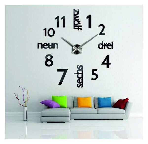 Moderné hodiny na stenu DIY DRIWAL l 3D HODINY 12S039