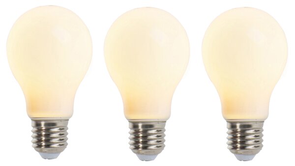 Sada 3 E27 stmievateľných LED žiaroviek s vláknom matné 5W 380lm 2350K