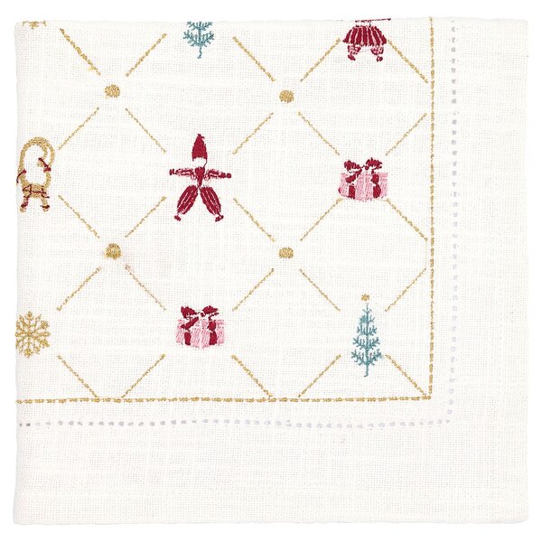 Vyšívaný obrúsok Clarina White 40 × 40 cm
