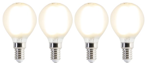Sada 4 LED žiaroviek E14 P45 matná 3,5W 360lm 2700K