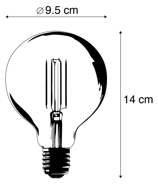 Inteligentná LED žiarovka E27 G95 zlatá 7W 806lm 1800K - 3000K