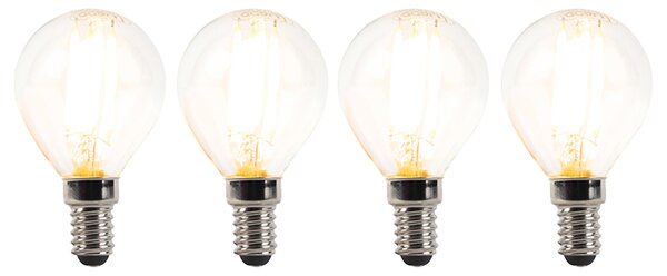 Sada 4 stmievateľných LED žiaroviek E14 P45 číre 3W 250lm 2700K