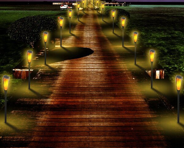Solárna LED lampa TORCH Premium IP65 - 65 cm