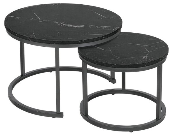 Sada 2 konferenčných stolíkov GALEN Graphite Marble