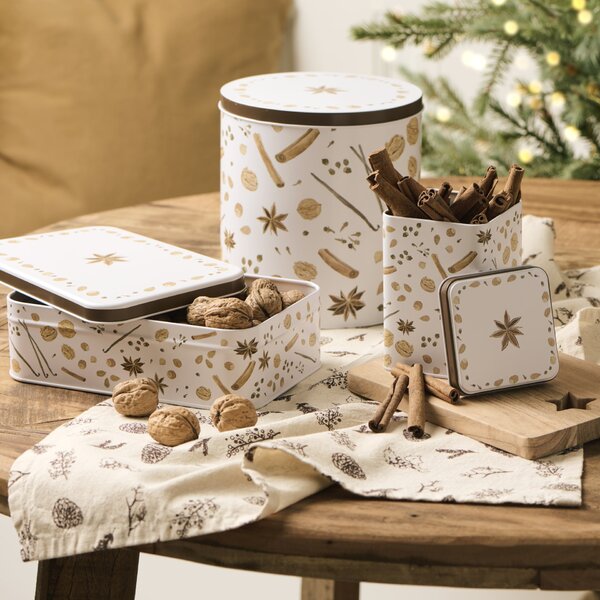 Plechová dóza Christmas Spices Flat Square