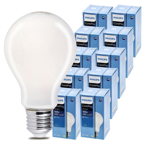 10x LED žiarovka E27 PHILIPS 17,5W 2452lm 2700k Corepro Premium A67