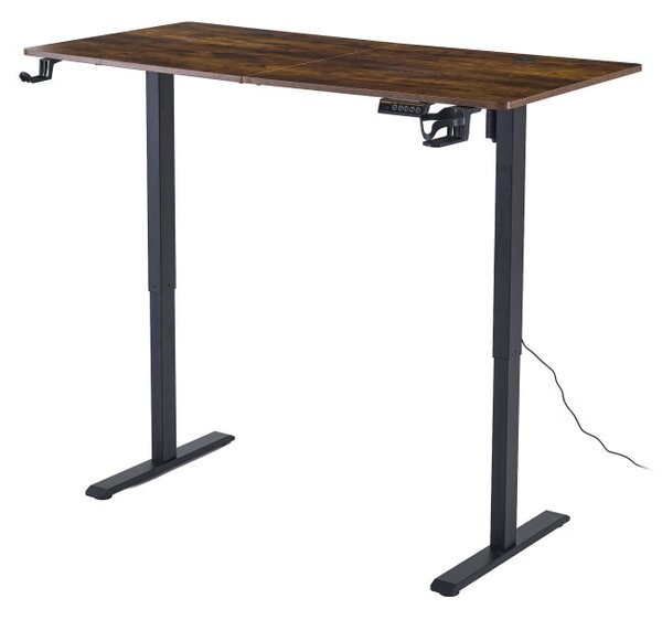 Elektrický výškovo nastaviteľný herný stôl SHADOW GAMER RUSTIC