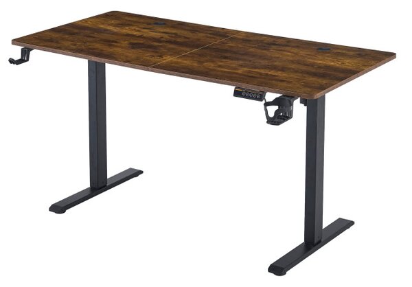 Elektrický výškovo nastaviteľný herný stôl SHADOW GAMER RUSTIC