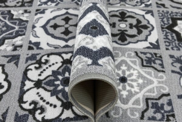 Protišmykový behúň Patchwork - sivý