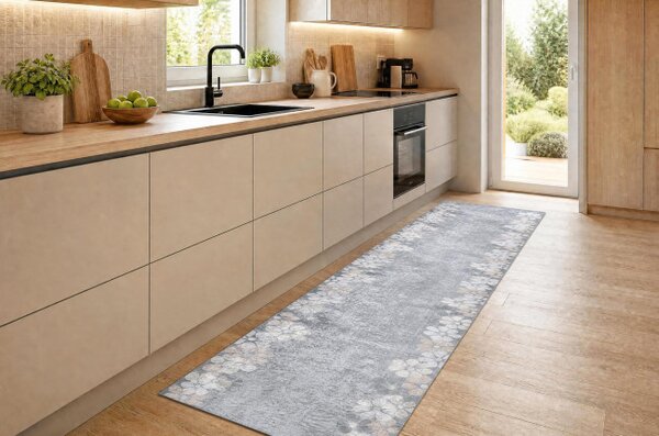 Protišmykový behúň LOTUS CLOVER 60960 sivý