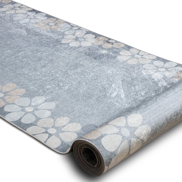 Protišmykový behúň LOTUS CLOVER 60960 sivý