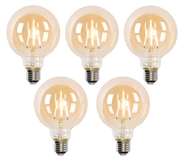 Sada 5 stmievateľných LED žiaroviek E27 G95 4,9W 320 lm 2500K