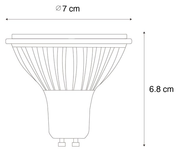 Stmievateľná LED žiarovka GU10 70 mm 6,5 W 600 lm 2700 K