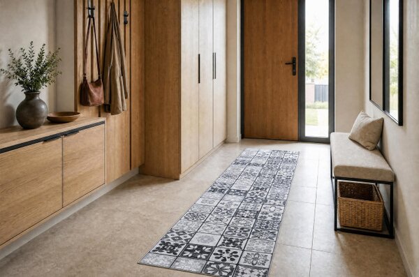 Protišmykový behúň LOTUS CLOVER 60970 sivý